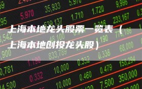 上海本地龙头股票一览表（上海本地创投龙头股）